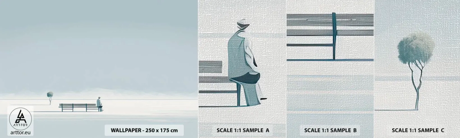 Fotótapéta Minta Premium Canvas - Igen, én várok. - Minimalista, Magányos, Férfi - 100x30 cm