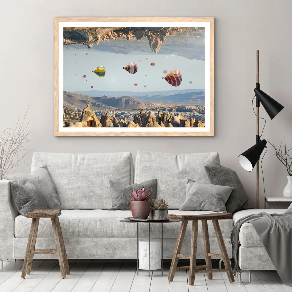 Poszter világos tölgy keretben - Itt minden lehetséges - 40x30 cm