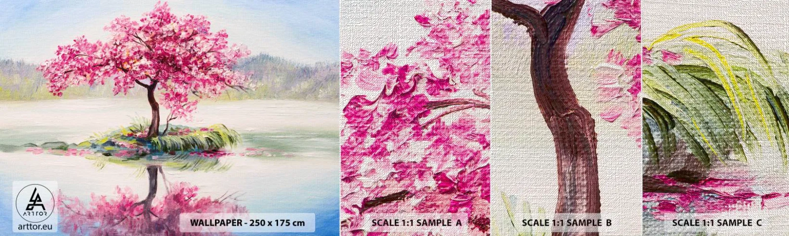 Fotótapéta Minta Premium Canvas - A tavasz ünnepe - Darab, Fa, Tájkép - 100x30 cm