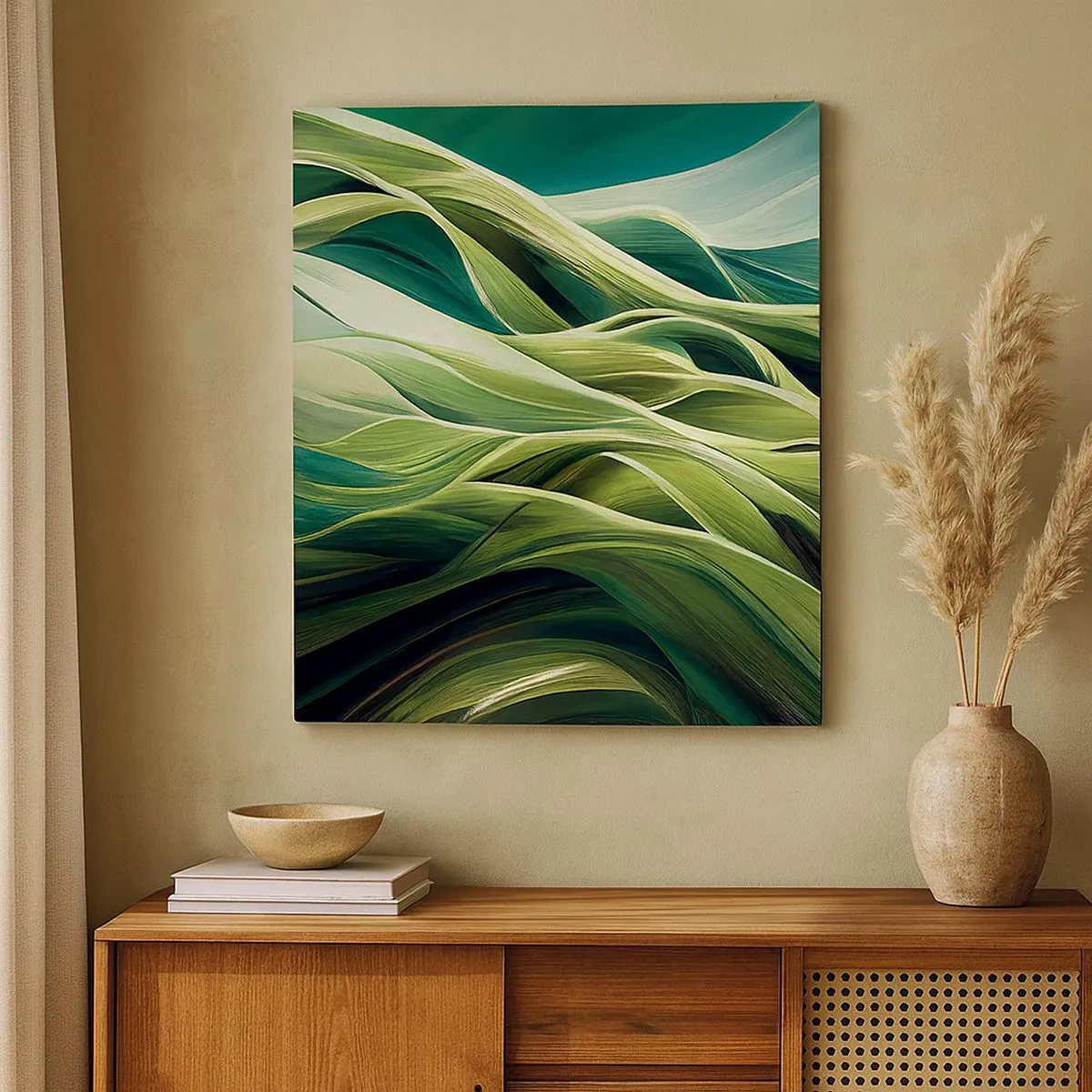 Vászonkép - Egy absztrakt zöldjáték  - 30x30 cm