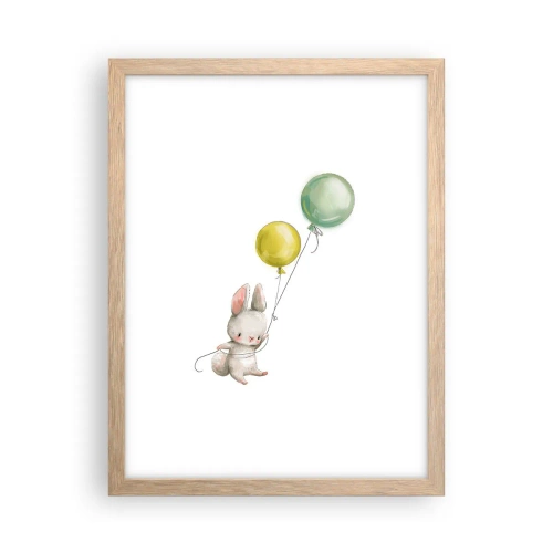 Poszter világos tölgy keretben - Én is repülök! - 30x40 cm