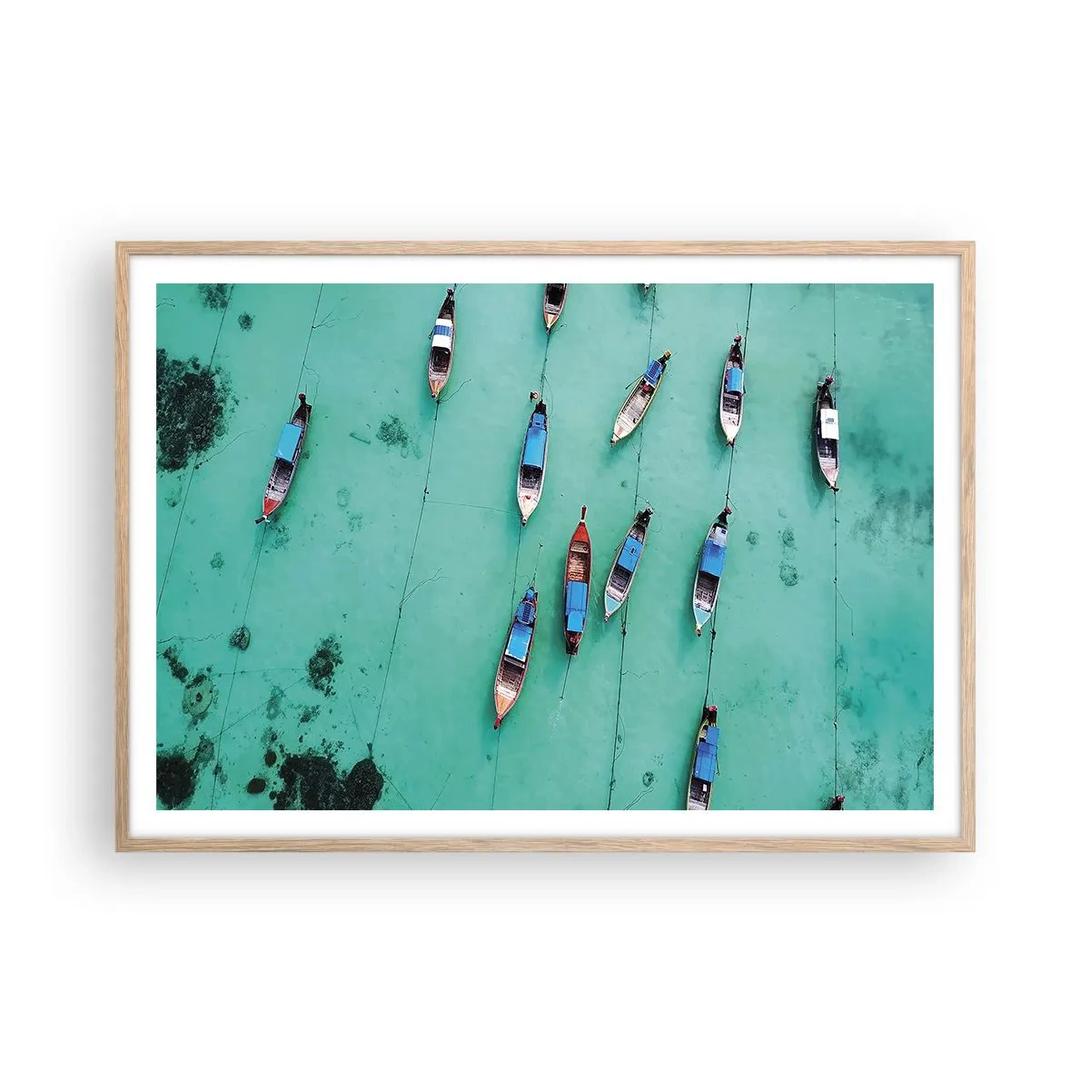 Poszter világos tölgy keretben - Örömteli várakozásban - 100x70 cm