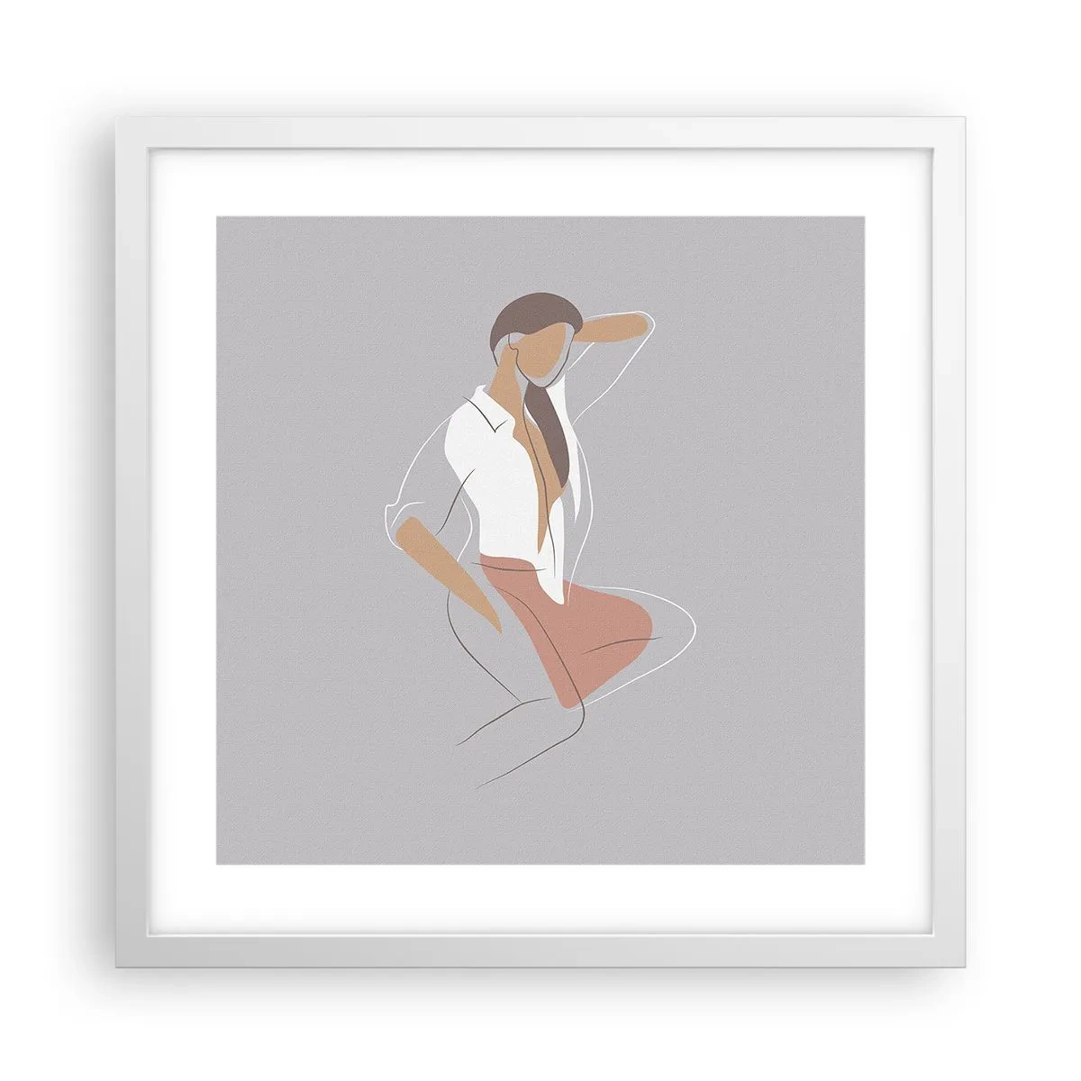 Poszter fekete keretben - Kecsesség kontúrja - 40x40 cm