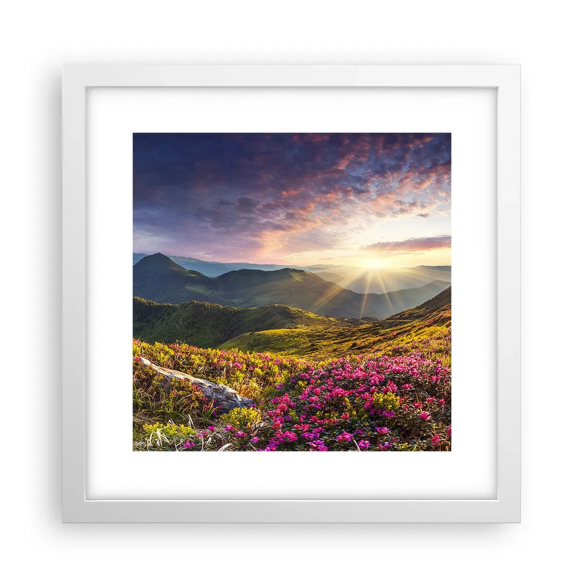 Poszter fekete keretben - A Hegyi reggeli frissesség - 30x30 cm