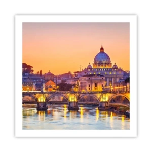 Poszter - Naplemente az örök város felett - 60x60 cm