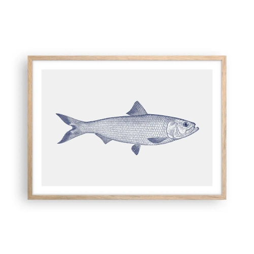 Poszter világos tölgy keretben - Üdvözlet az északi tengerektől - 70x50 cm