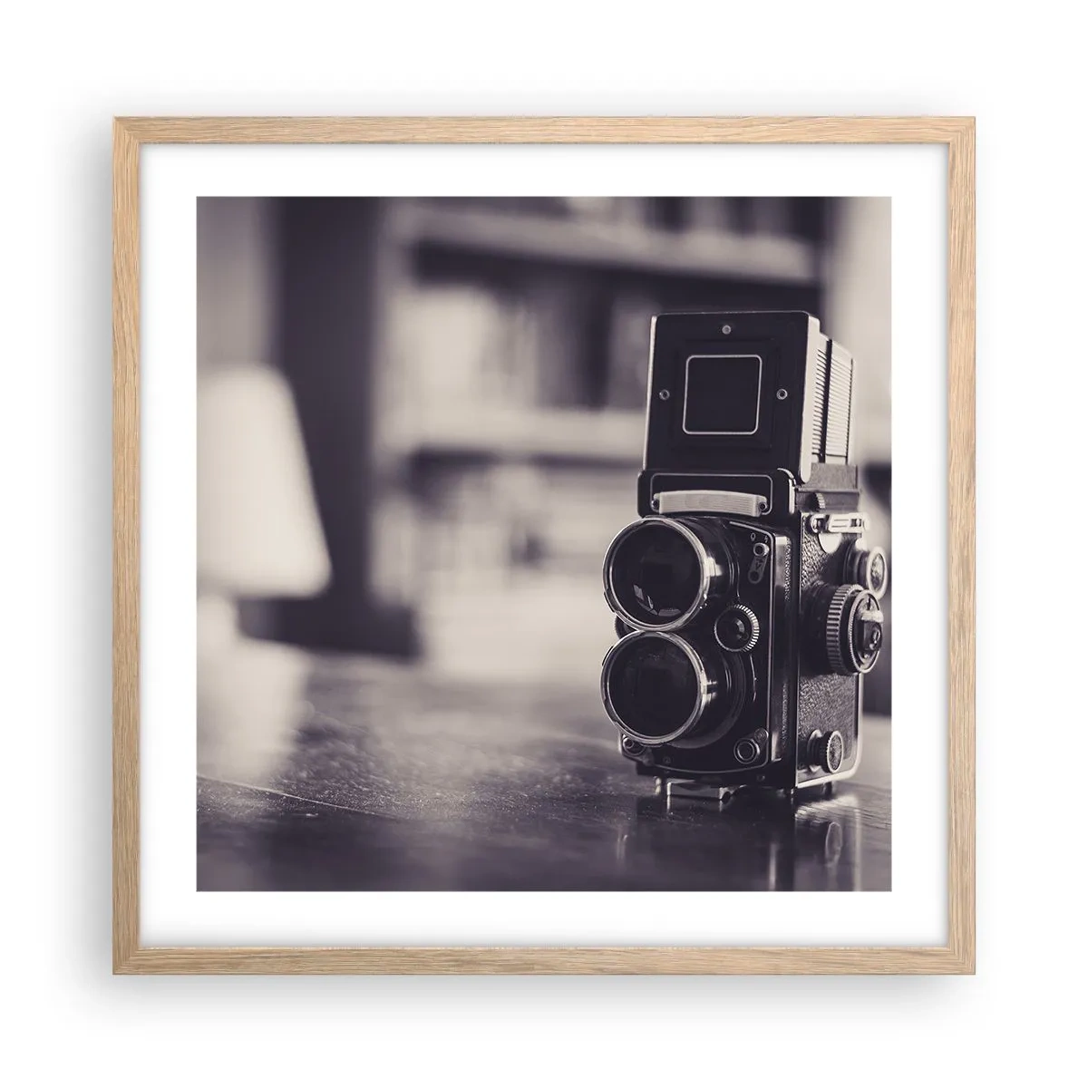 Poszter világos tölgy keretben - Egy régi fénykép varázsa - 50x50 cm