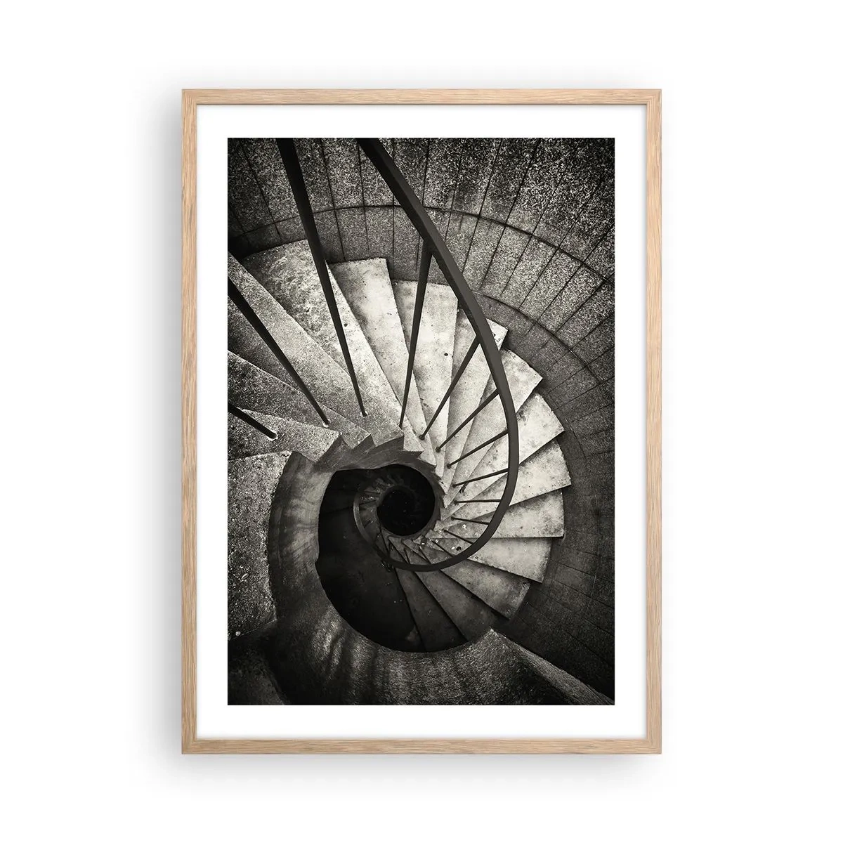 Poszter világos tölgy keretben - Lépcsőn fel, lépcsőn le - 50x70 cm