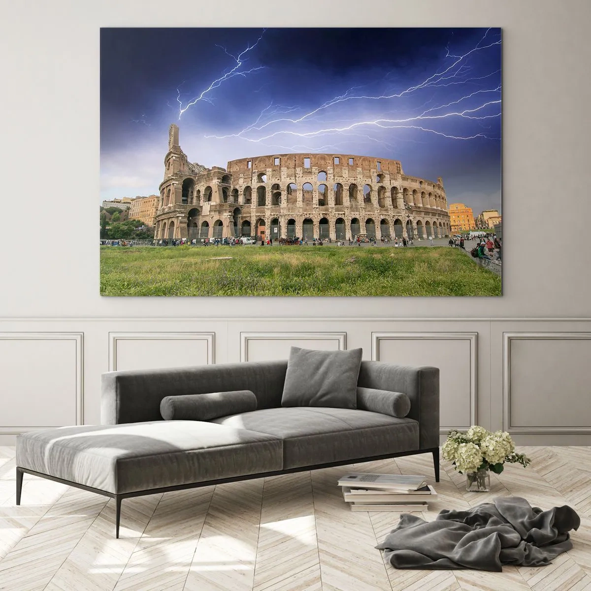 Üveg kép - Harc helyszíne - 120x80 cm