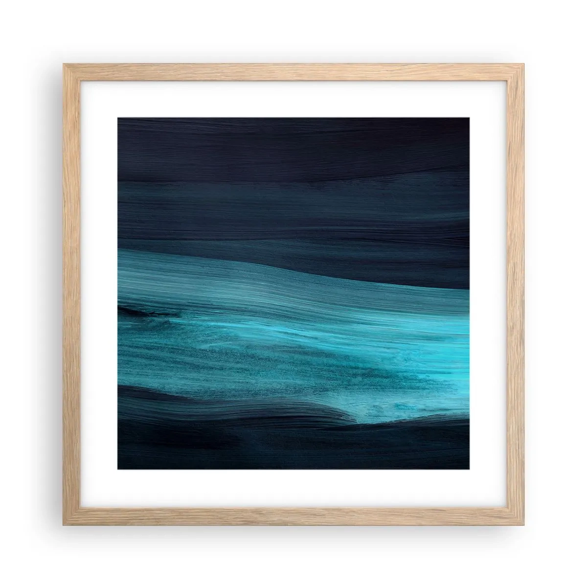 Poszter világos tölgy keretben - Ússz az árral - 40x40 cm