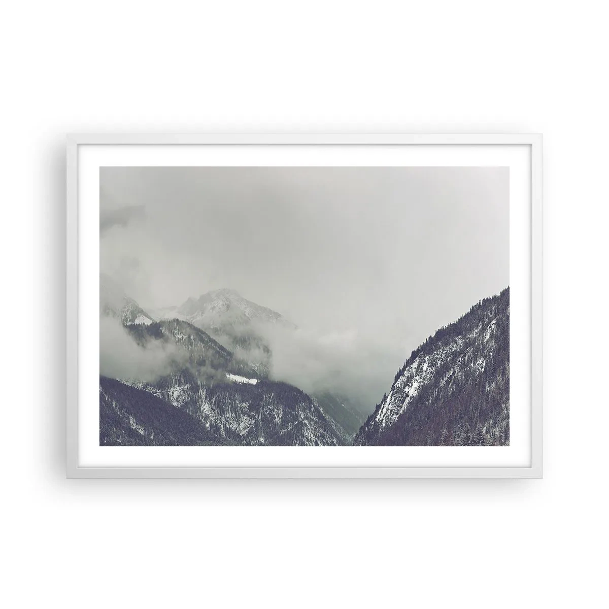 Poszter fekete keretben - Ködös völgy - 70x50 cm