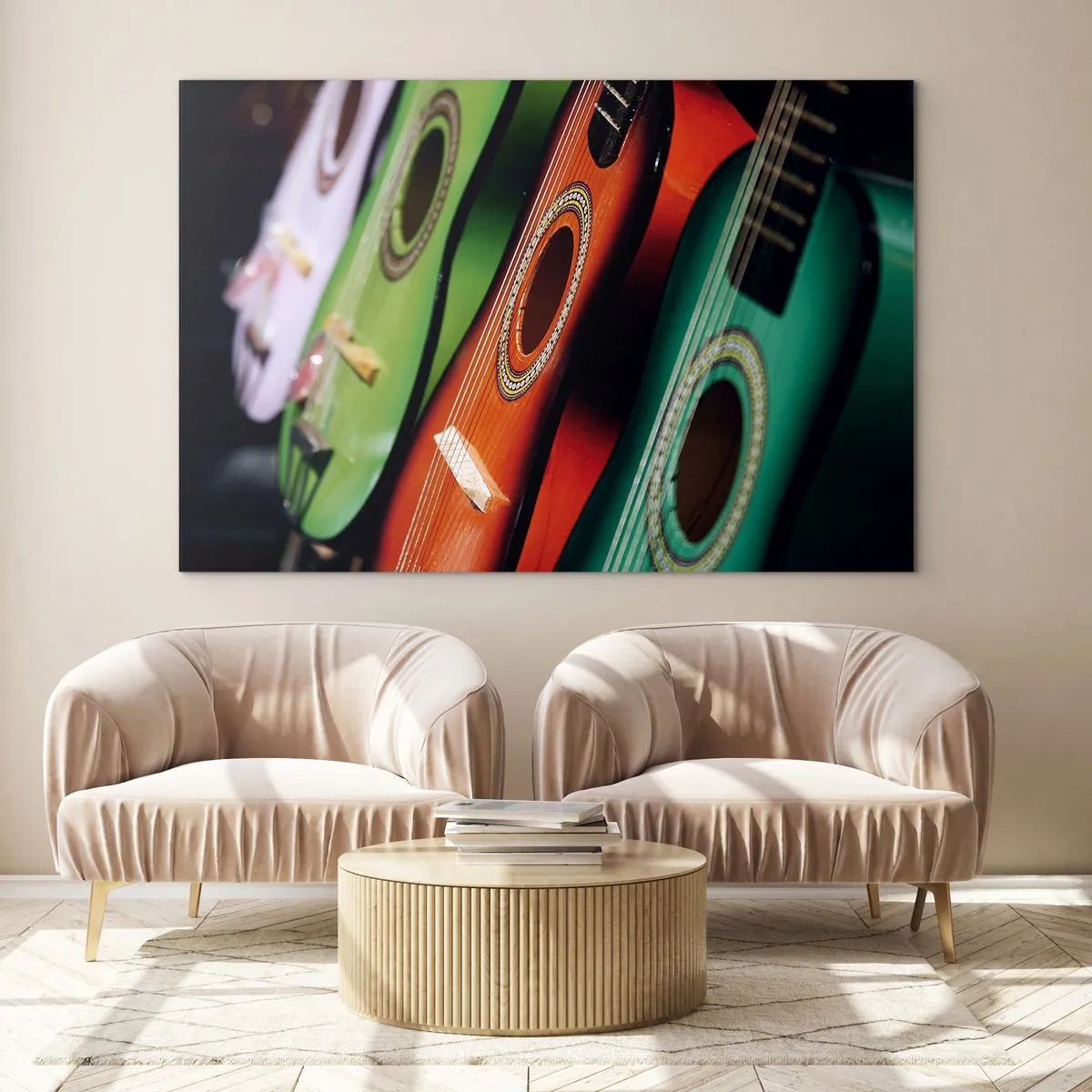 Üveg kép - A gitárnak sok színe van - 120x80 cm