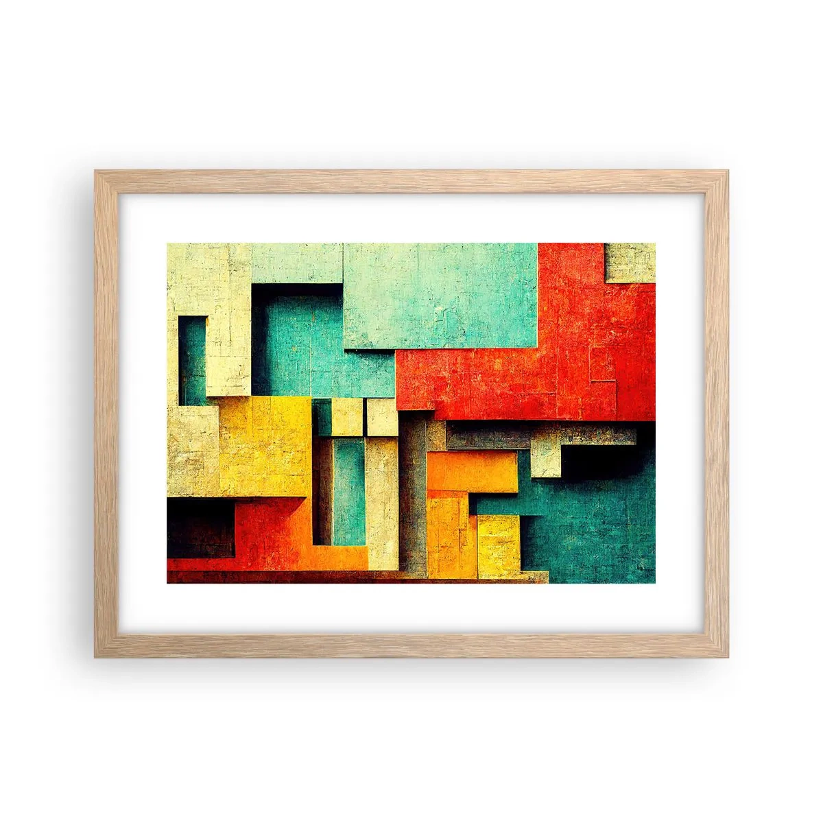 Poszter világos tölgy keretben - A derékszögek fesztiválja - 40x30 cm