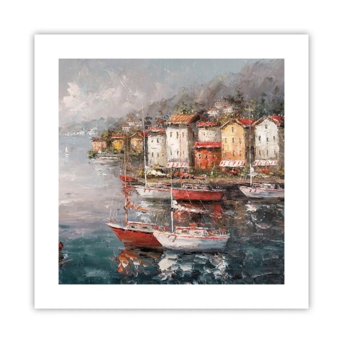 Poszter - Romantikus kikötő - 40x40 cm