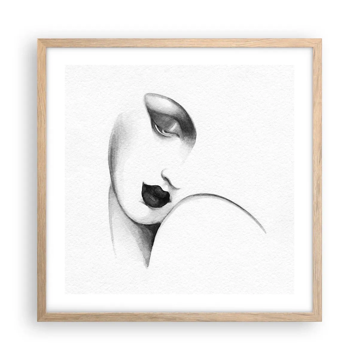 Poszter világos tölgy keretben - Łempicka stílusában - 50x50 cm
