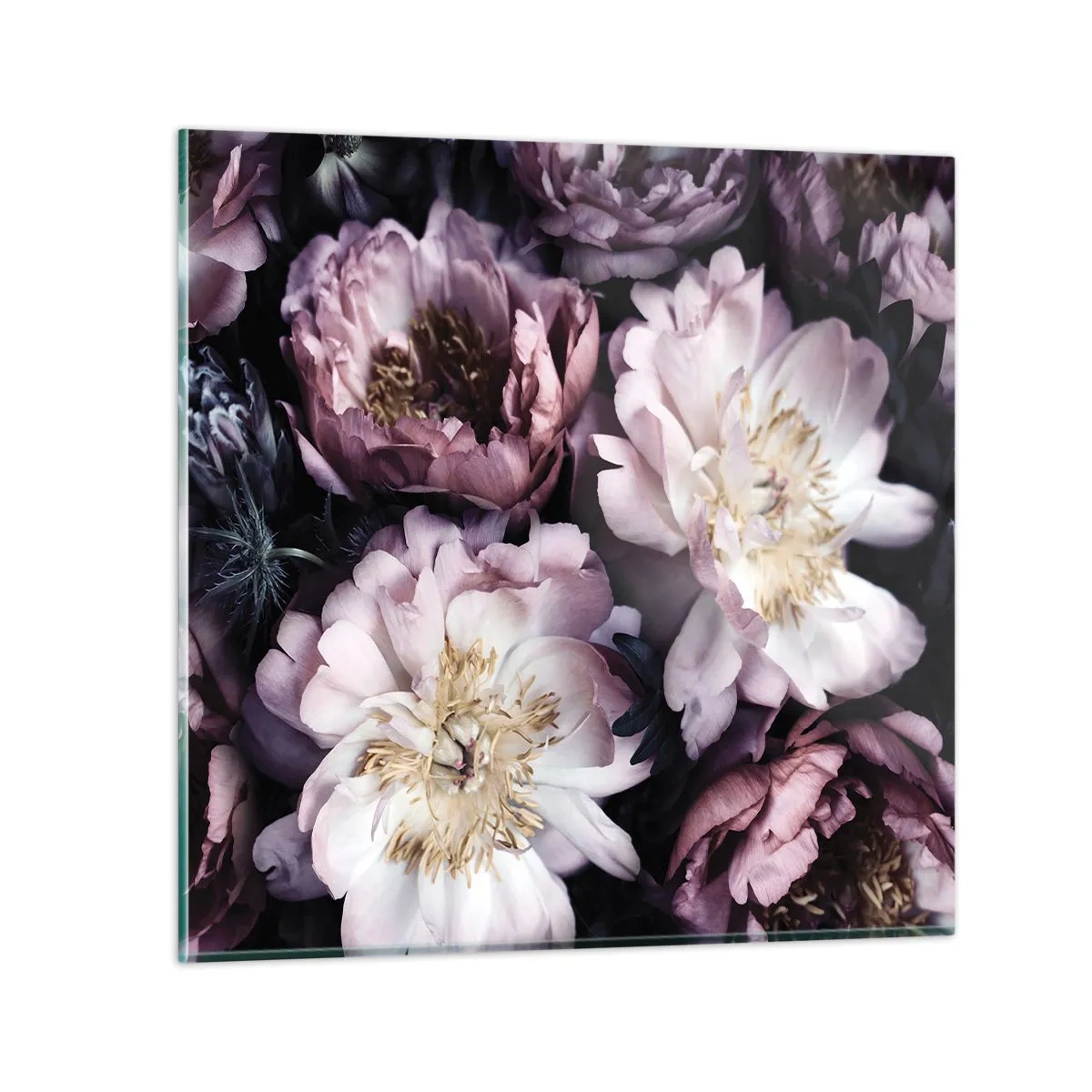 Üveg kép - Régi stílusú csokor - 30x30 cm