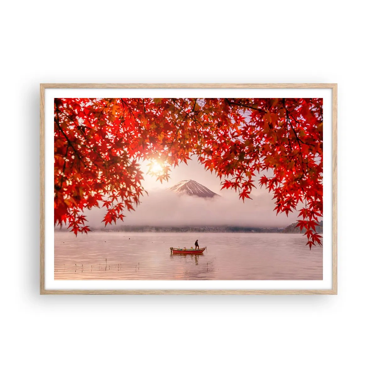 Poszter világos tölgy keretben - Japán hangulatban - 100x70 cm