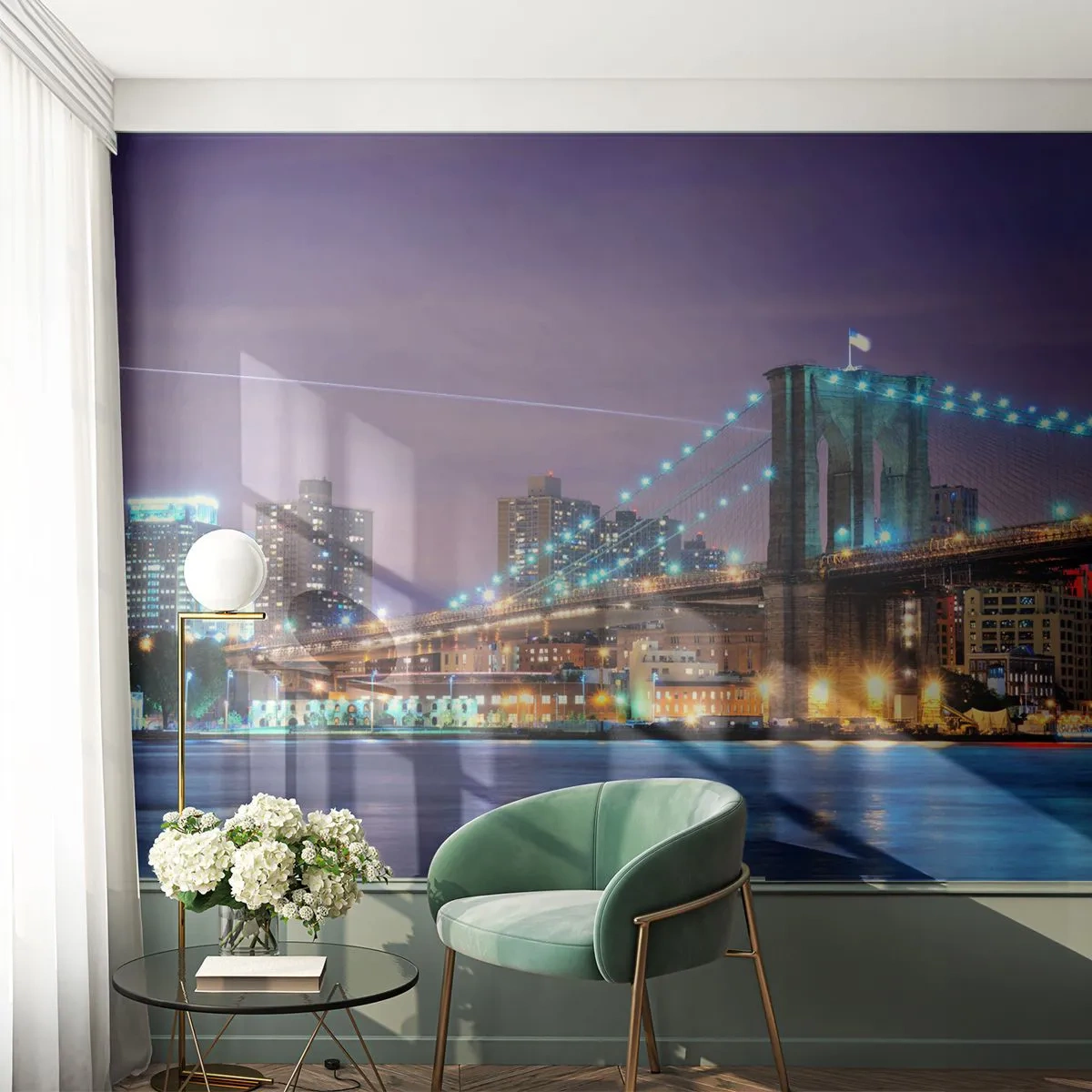 Fotótapéta Premium Sand - Sok éve a Brooklyn-i Híd - Város, New York, Brooklyn híd - 100x70 cm