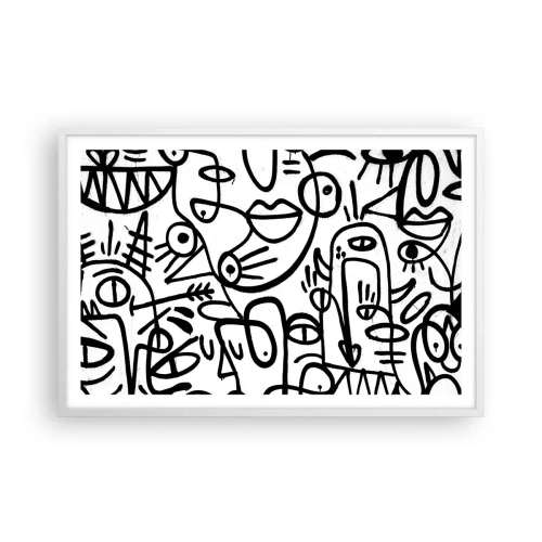 Poszter fekete keretben - Arcok és délibábok - 91x61 cm