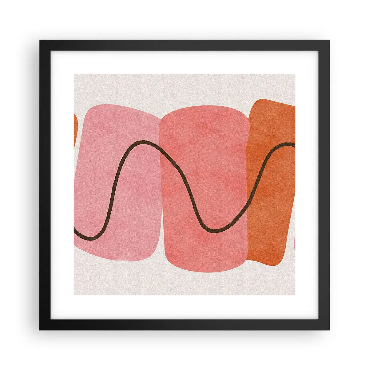 Poszter fehér keretben - Formák szelíd mozgása - 40x40 cm