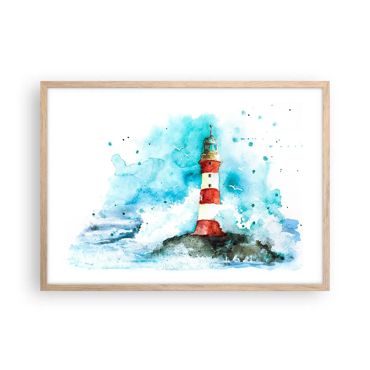 Poszter világos tölgy keretben - Az elemek egysége - 70x50 cm