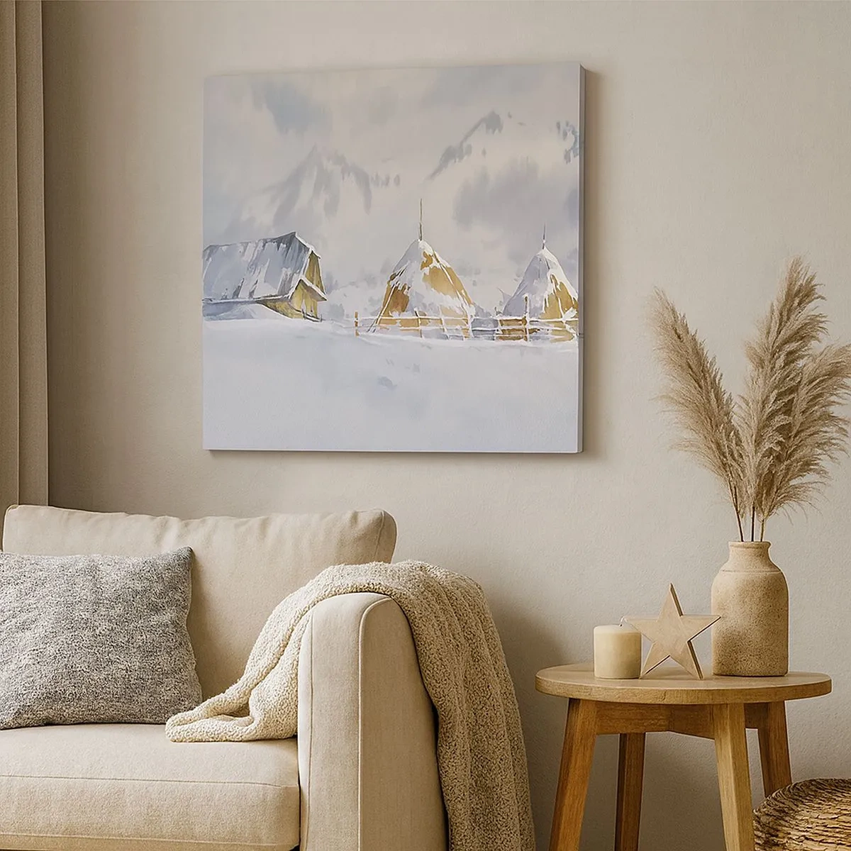 Vászonkép - Egy havas völgyben - 30x30 cm