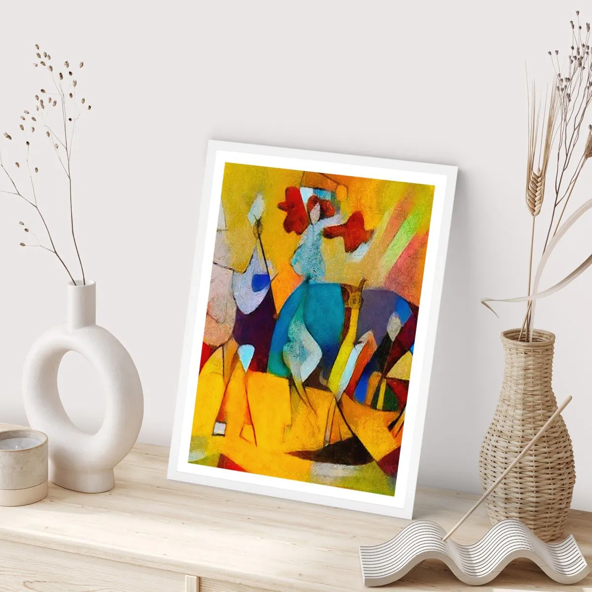 Poszter fekete keretben - Nap - élet - boldogság - 61x91 cm