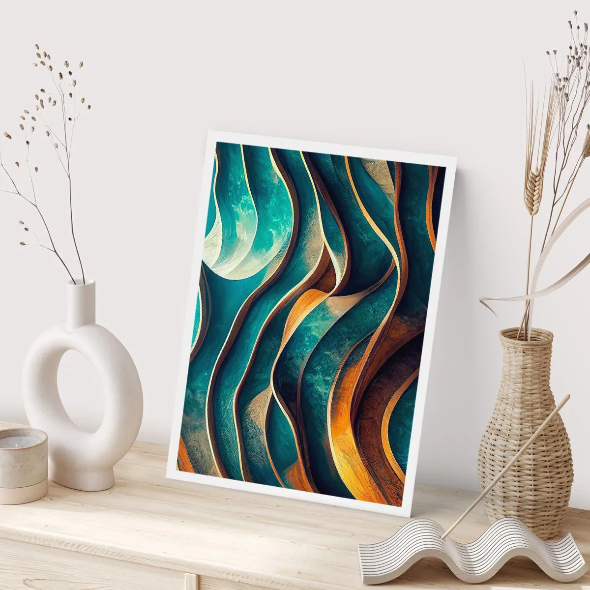 Poszter - Kék kanyarulatok - 70x100 cm