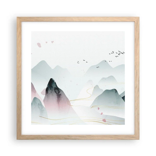 Poszter világos tölgy keretben - A csúcsok fölött - 40x40 cm