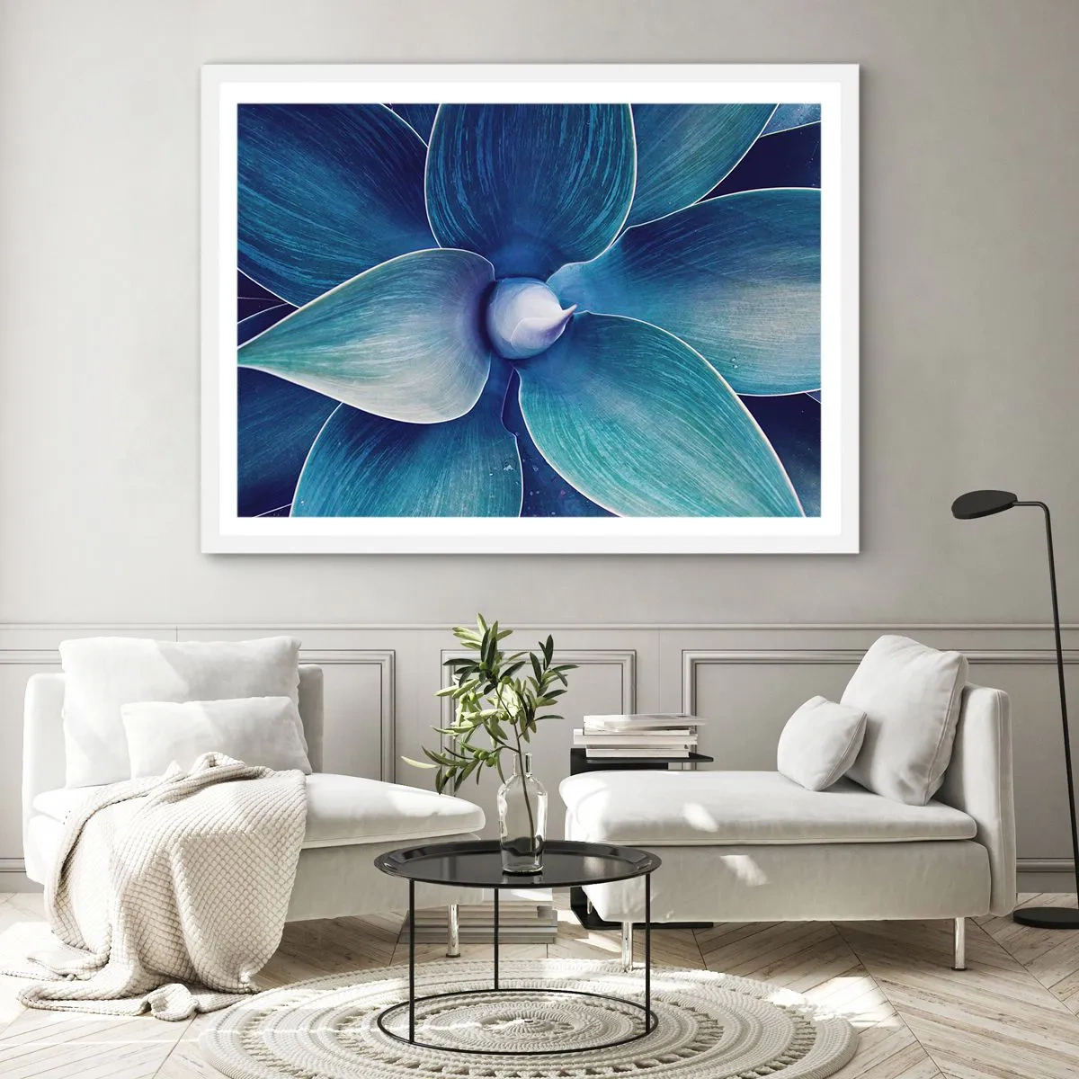 Poszter fekete keretben - Kékezve az égből - 100x70 cm