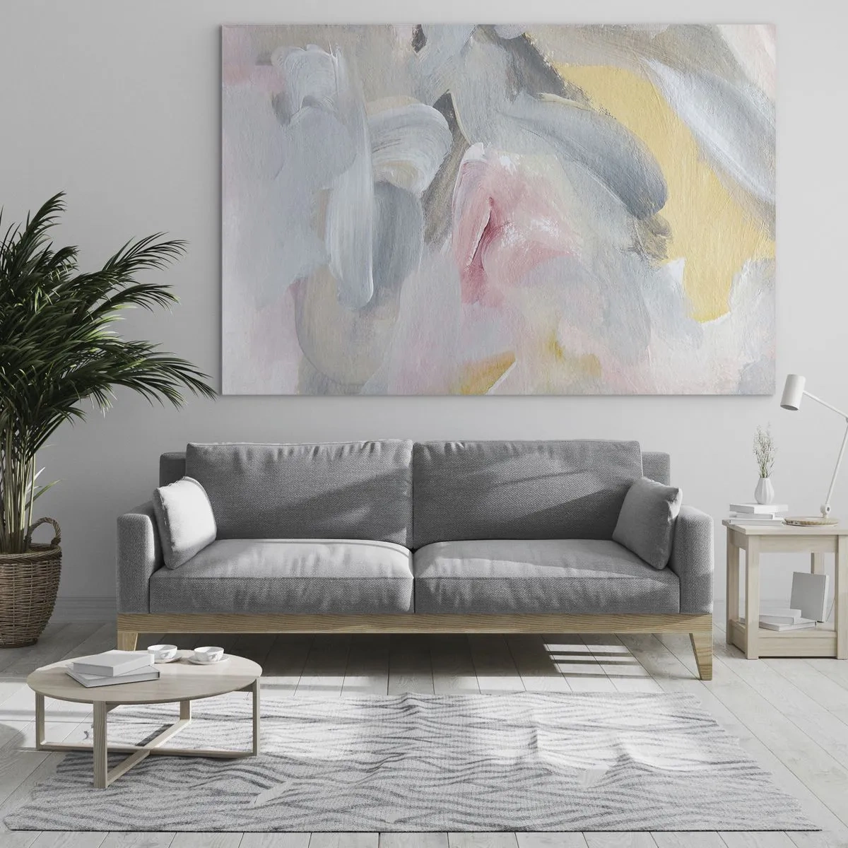Üveg kép - Absztrakt kompozíció pasztell színekben - 70x50cm - Egy pasztell világban - Modern fali dekoráció nappalihoz és hálószobához ARTTOR