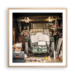 Poszter világos tölgy keretben - Vissza a múltba - 60x60 cm