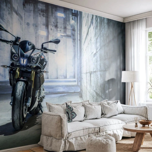 Öntapadós Fotótapéta Deluxe Sticker - Mielőtt felbőg a motor - Autóipari, Motorkerékpár, Sport - 100x70 cm