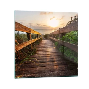 Üveg kép - És egyenesen a partra - 40x40 cm
