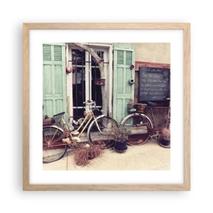 Poszter világos tölgy keretben - Éljen a tartomány - 40x40 cm