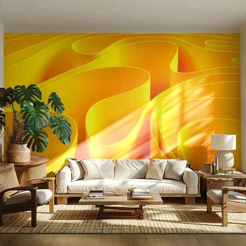 Fotótapéta Premium Canvas - Mint a nap hullámai - 3D, Modern, Vonalak - 200x140 cm