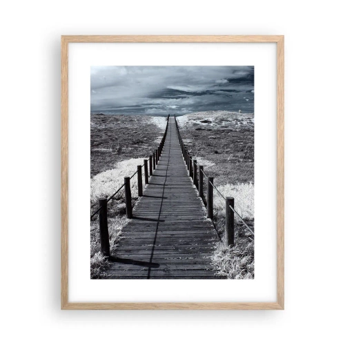 Poszter világos tölgy keretben - Közvetlenül a tengerparton - 40x50 cm