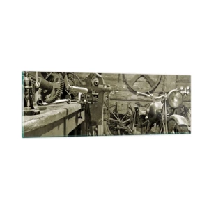 Üveg kép - Władek bácsi fészerében - 90x30 cm