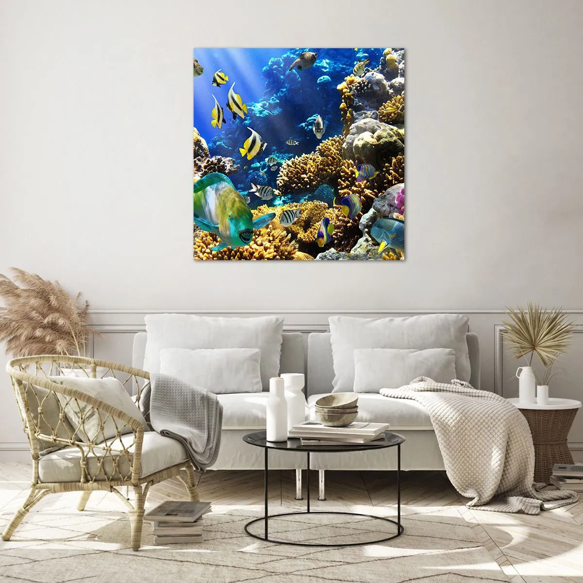 Üveg kép - Nagy forgalom a nyaraló ösvényen - 40x40 cm