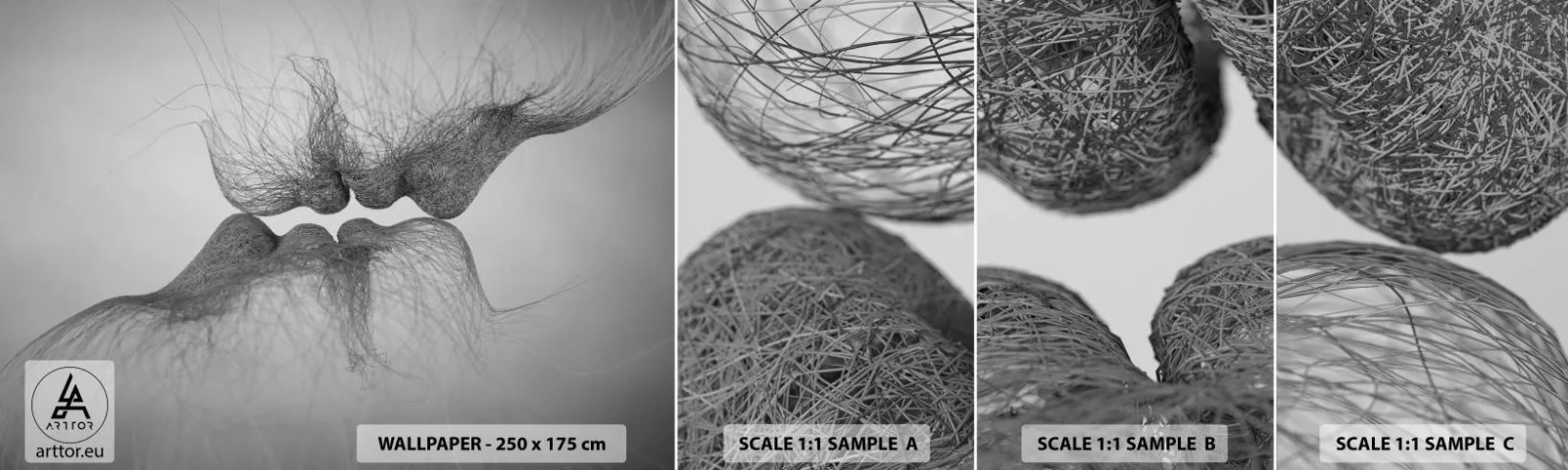 Fotótapéta Minta Standard Eco - A szél csókja - Absztrakció, Grafika, Szerelem - 100x30 cm