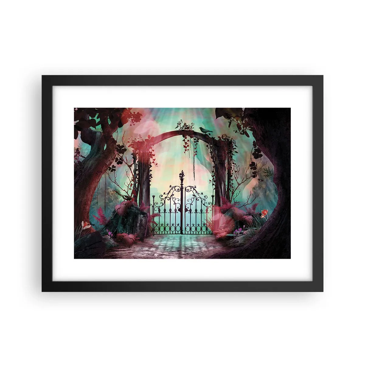 Poszter fehér keretben - Titkos kert - 40x30 cm