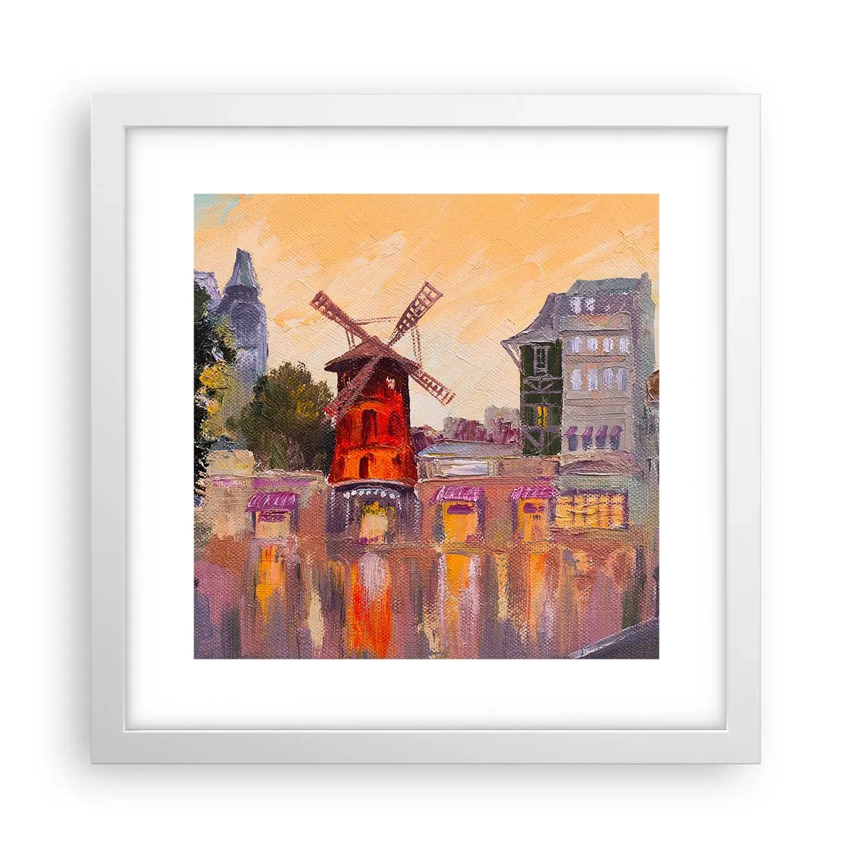 Poszter fekete keretben - Párizsi ikonok - Moulin Rouge - 30x30 cm
