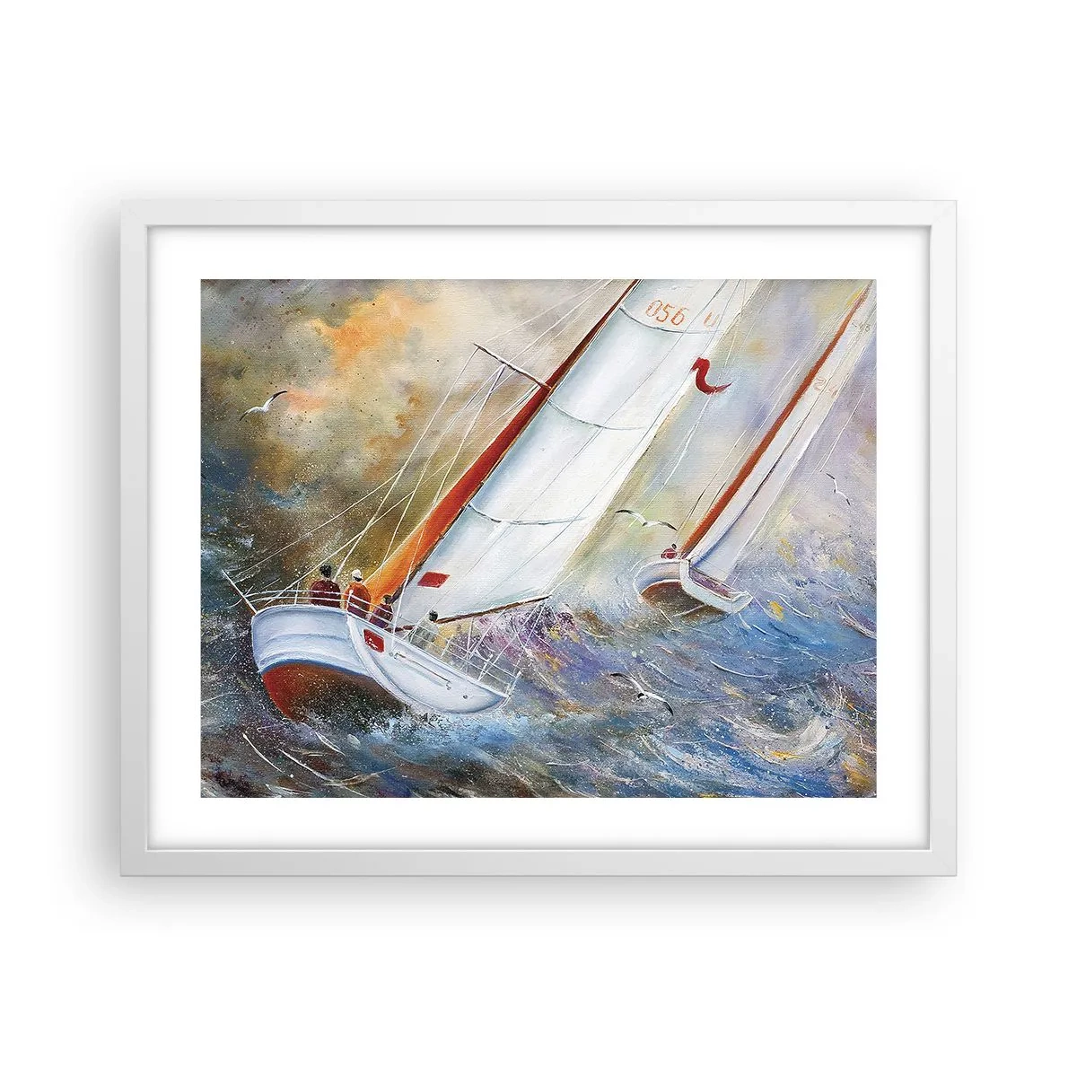 Poszter fekete keretben - A hullámokon futók  - 50x40 cm