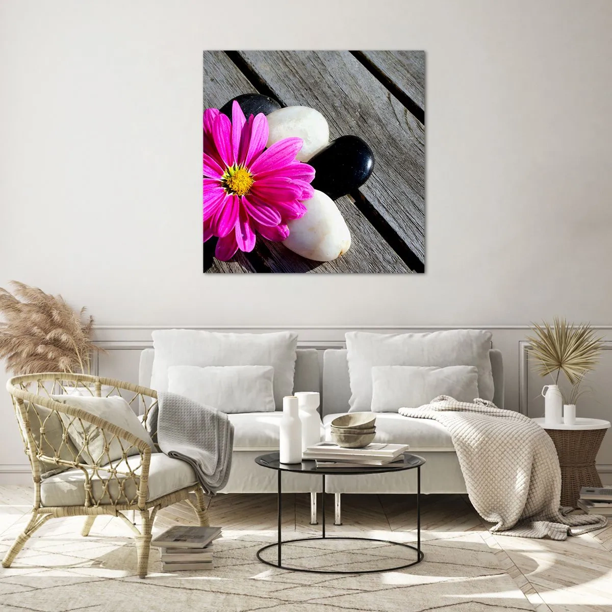 Üveg kép - Pihenés a mólón - 30x30 cm