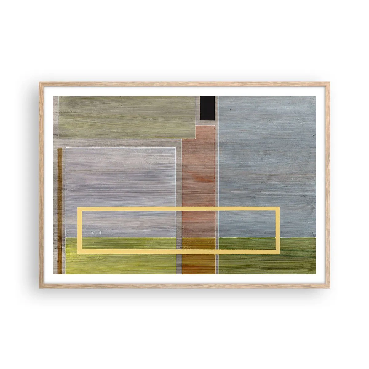 Poszter világos tölgy keretben - Egyszerűen és nyugodtan - 100x70 cm