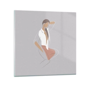 Üveg kép - Kecsesség kontúrja - 30x30 cm