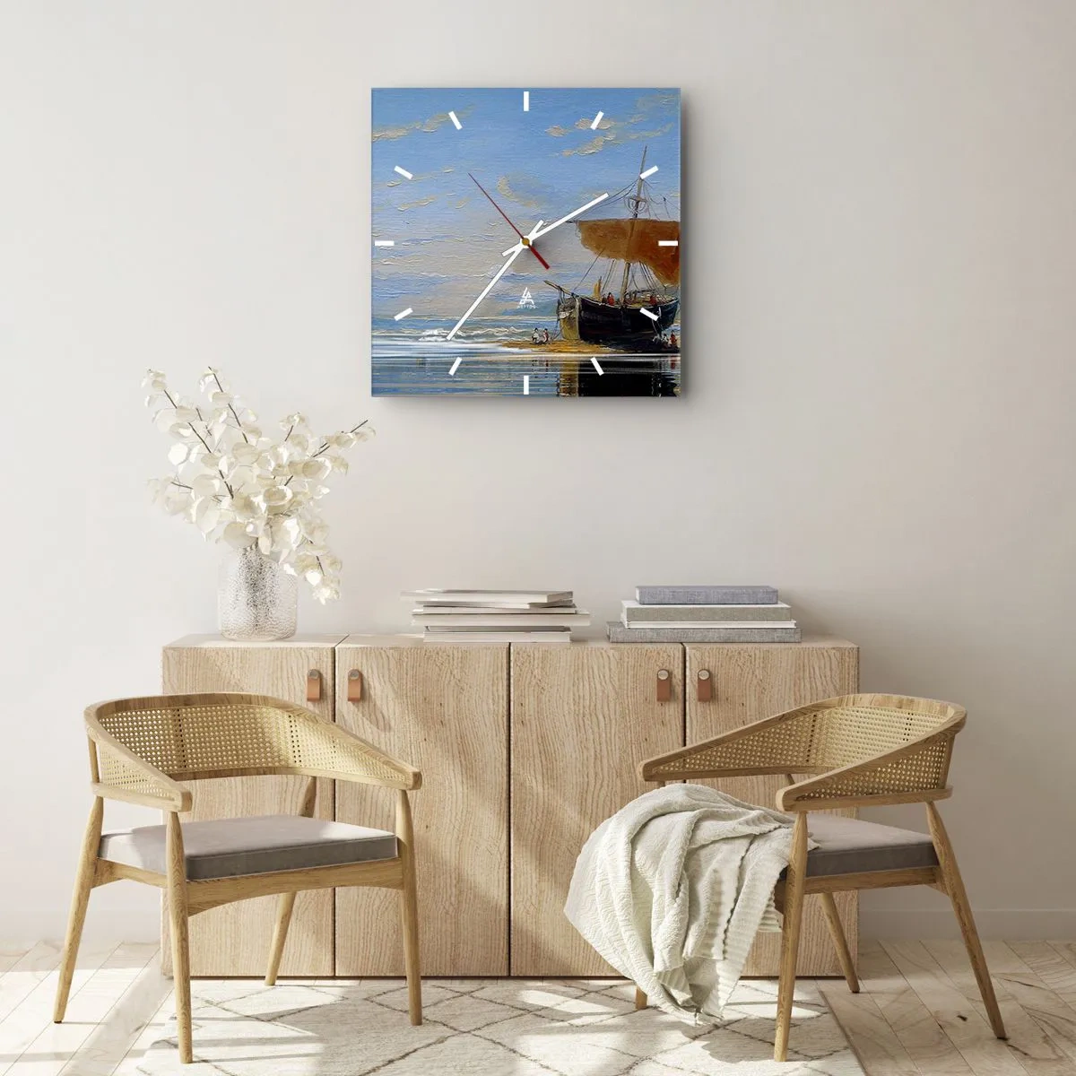 Falióra, Óra - Víz, föld, levegő - 30x30 cm