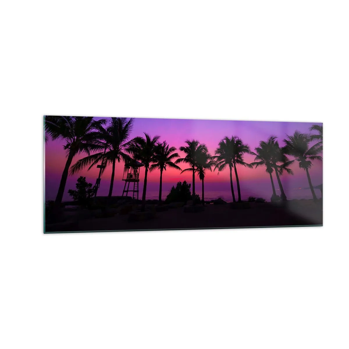 Üveg kép - Este a pálmafák alatt - 140x50 cm