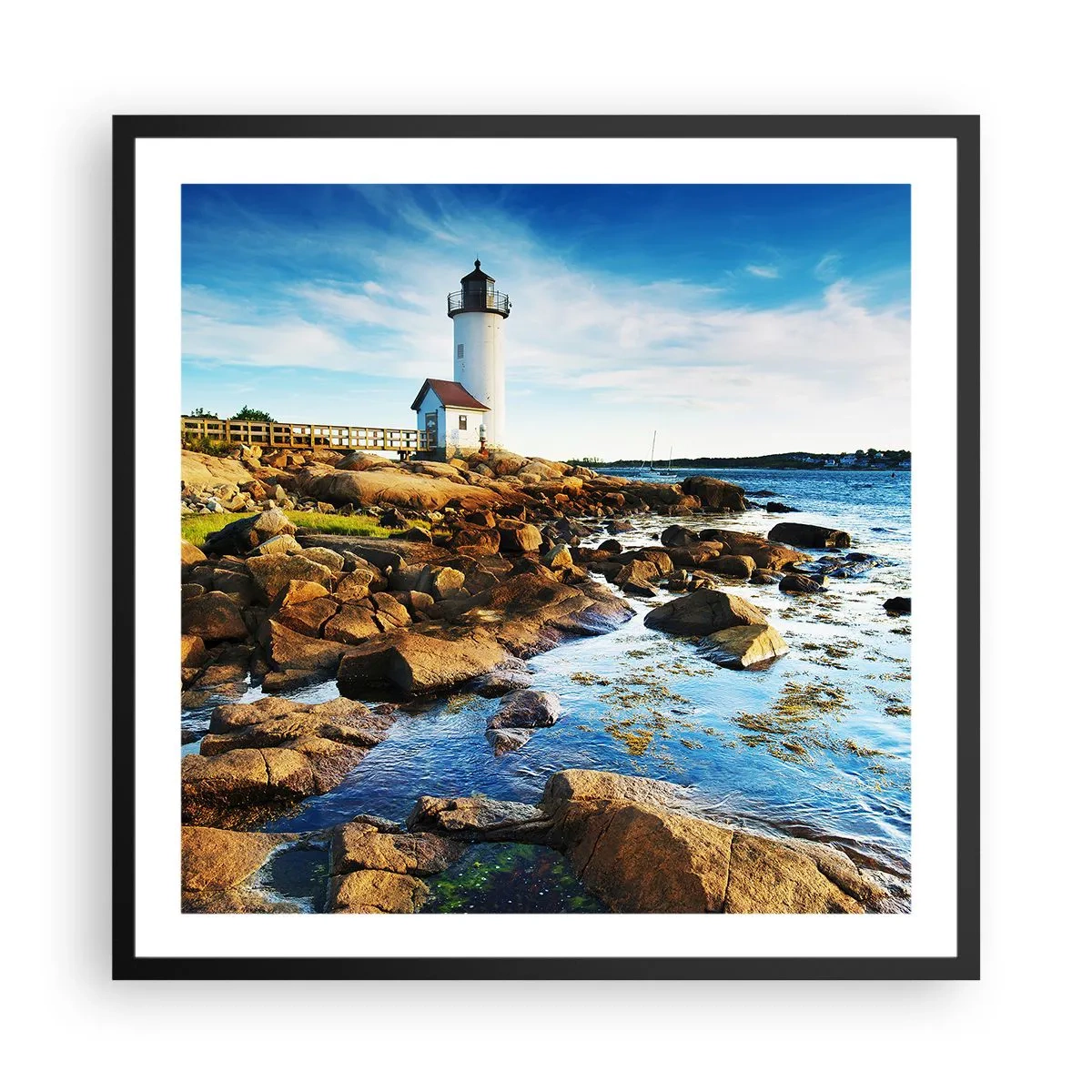 Poszter fehér keretben - Gyertek vissza boldogan, várlak - 60x60 cm