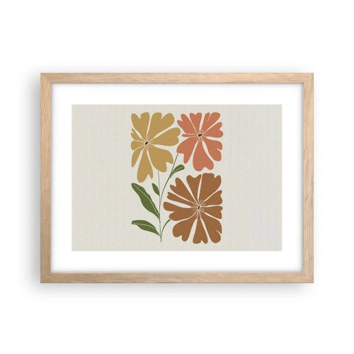 Poszter világos tölgy keretben - Természet és geometria - 40x30 cm